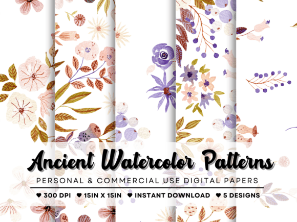 Ancient Colors Watercolor Patterns