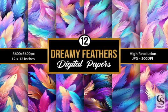 Dreamy Feathers Seamless Patterns: A Versatile Design Resource for Creative Projects