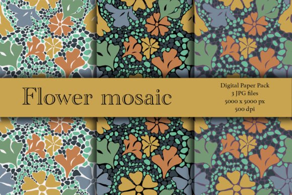 Flower Mosaic Seamless Patterns: Elevate Your Creative Projects with Professional-Grade Digital Textures