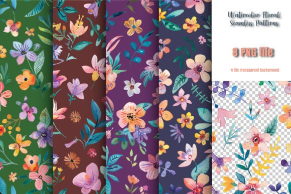 Flowers Seamless Patterns Watercolor PNG: A Versatile Design Asset for Creative Projects