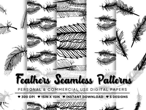 Flying Feathers Seamless Patterns: Strategic Design for Textile and Visual Projects
