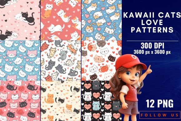 Kawaii Cats Love Patterns: A Design Evaluation
