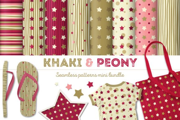Khaki Peony Seamless Patterns: A Versatile Design Collection for Creative Projects