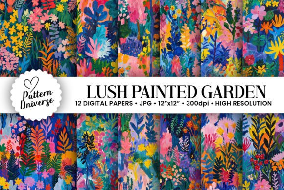 Lush Painted Floral Garden Patterns
