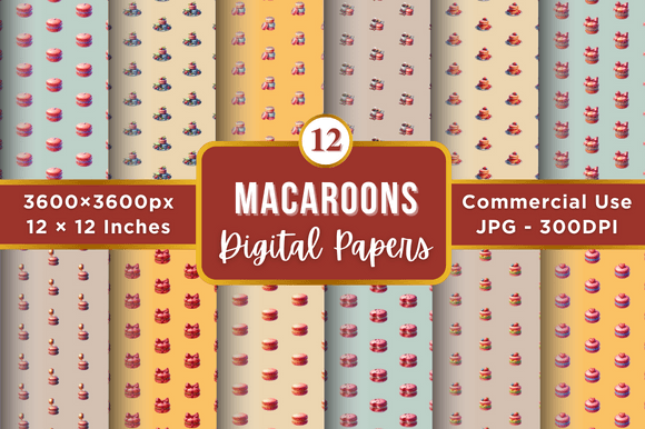 Macaroons Digital Paper Patterns: Elevate Your Visual Design