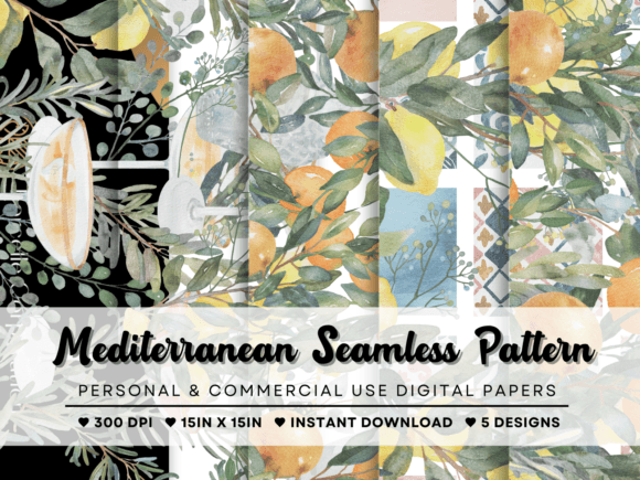 Mediterranean Watercolor Patterns: Strategic Design Elements for Creative and Professional Use
