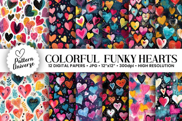 Mixed Media Funky Hearts Patterns: Elevating Your Creative Projects with Digital Art