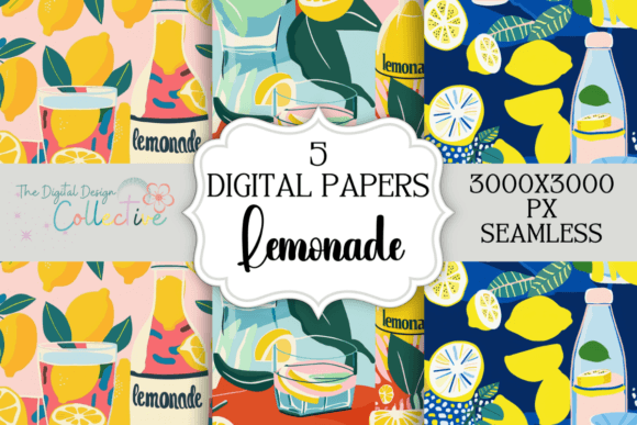 Pink Lemonade Seamless Patterns