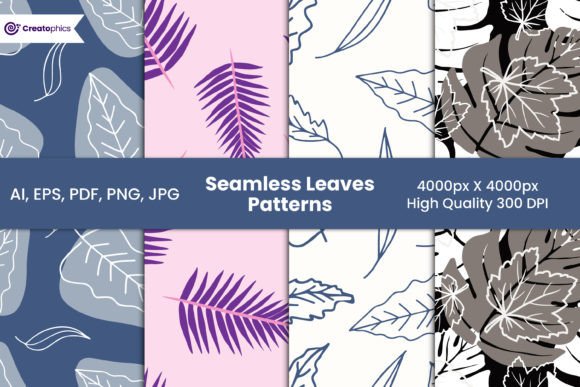 Seamless Leaves Patterns and Papers