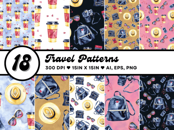 Travel Light – Seamless Patterns: A Complete Guide to Hand-Drawn Watercolor Assets