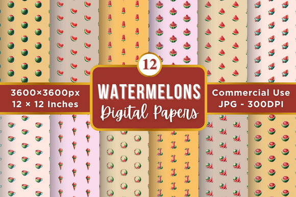 Watermelons Digital Paper Patterns